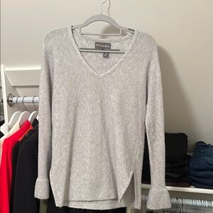Gray V-Neck Sweater